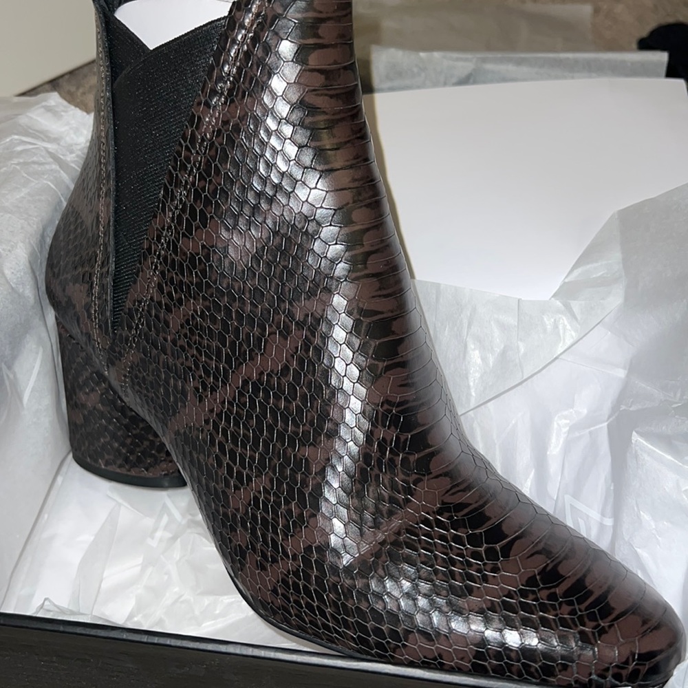 Nib Chocolate Snake-Print Boots - image 2